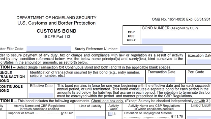 CUSTOMS BOND